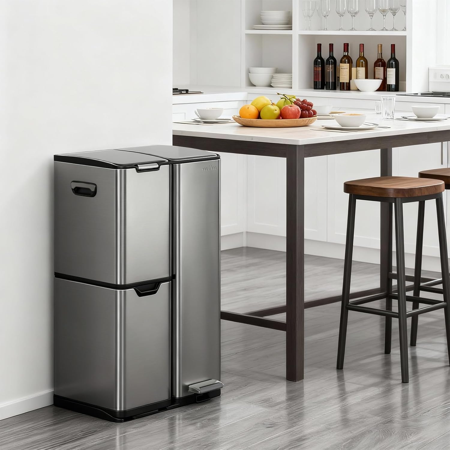 SortEase™ 60L 3-in-1 Recycling Bin