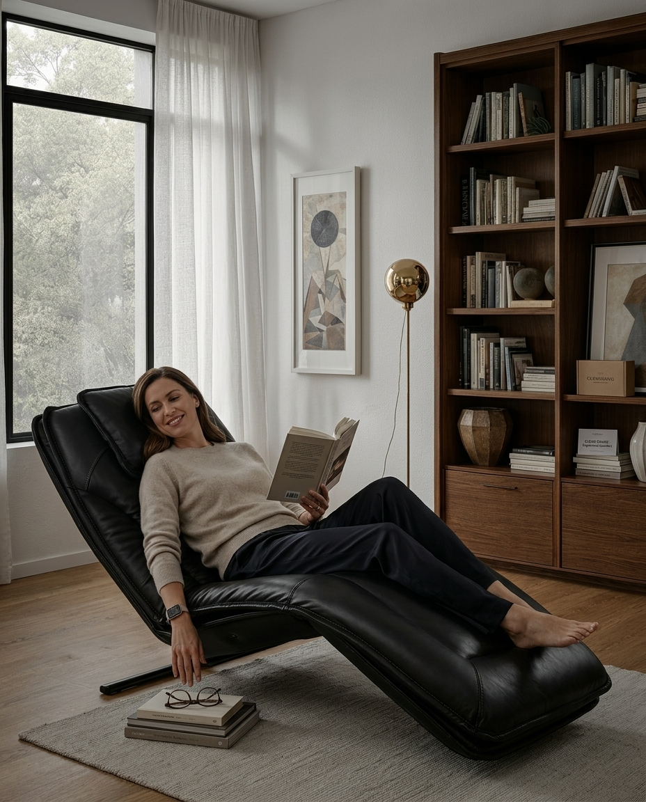 InfinitySound™ Leather Power Reclining Chaise