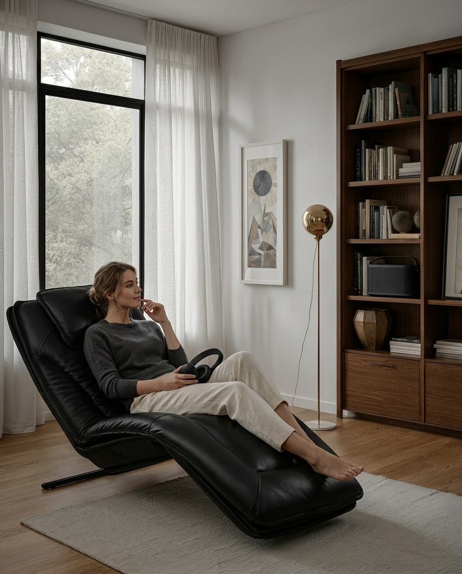 InfinitySound™ Leather Power Reclining Chaise